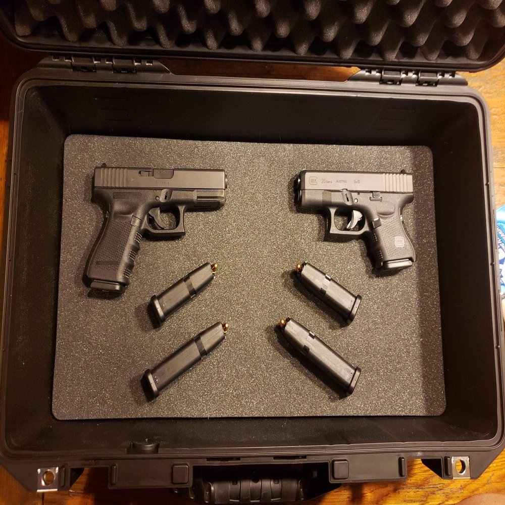 Pelican Air Case 1525 Dual Layer Foam Insert For 4 Handguns & Magazines (FOAM ONLY)