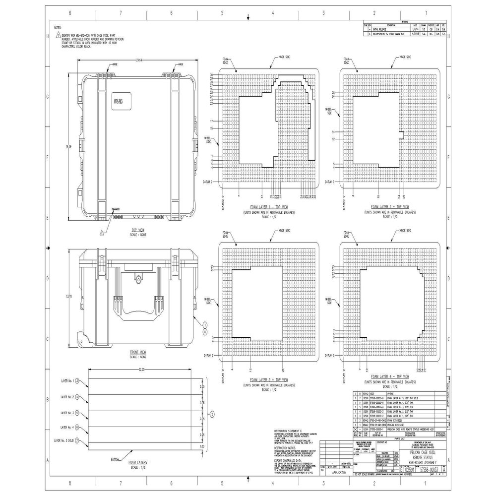 Pelican Case 1620 Replacement Foam - Custom - (Foam ONLY)