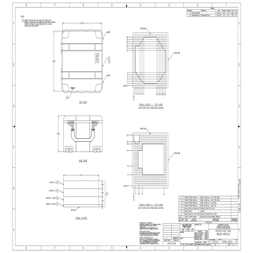 Pelican Case 1640 Replacement Foam - Custom - (Foam ONLY)