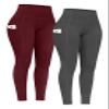 PHISOCKAT 2 Pack High Waist Yoga Pants with Pockets, Tummy Control Leggings, Workout 4 Way Stretch Yoga Leggings view 1