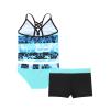 Alvivi Teens Youth Girls 3-Piece Tankini Swimsuit Tank Top with Boyshort Bikini Set Summer Bathing Suit Blue 12 view 2