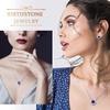 beautlace February Birthstone Necklaces/Stud Earrings Set Silver Plated Round Shape Jewelry Sets Purple Birthstone Jewelry Birthday Gifts for Men and Women KS0017F view 3