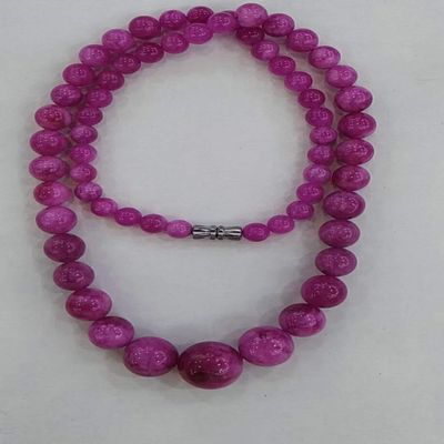 18inch Jadeite Jade Necklace,Round Green sugilite red Yellow Jewelry Chain with Clasp Raw Stone Necklace, Chinese Jade,Solid Stone 6-14mm (Dark Blue)