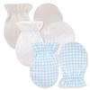 organicboom 100% Certified Organic Cotton Baby No Scratch Mittens For Newborn to 0-6 Months (Beige+Blue 3pairs(4-season)) view 1