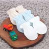 organicboom 100% Certified Organic Cotton Baby No Scratch Mittens For Newborn to 0-6 Months (Beige+Blue 3pairs(4-season)) view 2