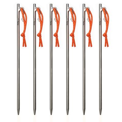 TiTo Titanium Tent Pegs Stakes Lightweight Snowfield Grassland Heavy Duty Tent Nails for Outdoor Camping Hiking and Plant Support Garden Stakes 4pcs/6pcs (8300mm-6pcs)