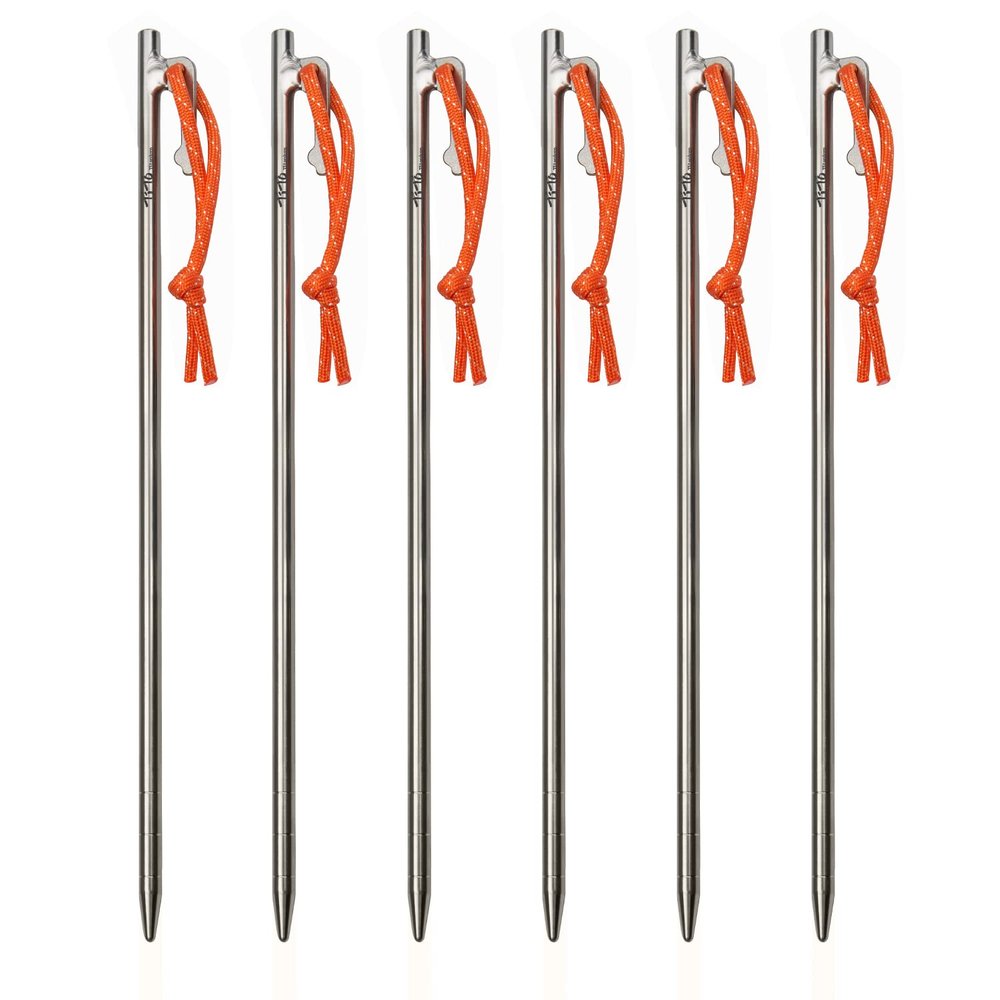 TiTo Titanium Tent Pegs Stakes Lightweight Snowfield Grassland Heavy Duty Tent Nails for Outdoor Camping Hiking and Plant Support Garden Stakes 4pcs/6pcs (8300mm-6pcs)