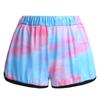 Mufeng Women Athletic Yoga Shorts Tie Dye Elastic Waistband Shorty Pants Summer Running Booty Hot Pants Beach Playwear Pink Small view 1