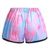 Mufeng Women Athletic Yoga Shorts Tie Dye Elastic Waistband Shorty Pants Summer Running Booty Hot Pants Beach Playwear Pink Small view 2