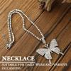 AKOAK 1 Pack Rhinestone Butterfly Choker Necklace, Sparkly Silver Butterfly Pendant for Women view 2