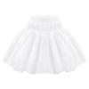 YiZYiF Little Girls Wedding Flower Girl Hoopless Half Slip Skirt 3 Layers Tutu Ruffles Crinoline Petticoat White 5-6 Years view 1