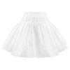 YiZYiF Little Girls Wedding Flower Girl Hoopless Half Slip Skirt 3 Layers Tutu Ruffles Crinoline Petticoat White 5-6 Years view 2