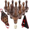 YDDS Shuffleboard Bowling Pin Set with 10 Pcs Premium Hardwood Bowling Pins Durabel Triangular Pinsetter Resin Bowling Ball and Carrying Bag, Fun for Shuffleboard Games view 1