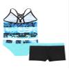 Hansber Kids Girls 3 Piece Tankini Floral Printed Tops with Shorts Bottoms Swimsuit Bathing Set Blue 12 view 2