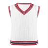 JanJean Kids Boys Girls V Neck Sweater Vest Sleeveless Pullover Kintted Waistcoat Jumper Casual Knitwear School Uniform White 4 view 1