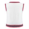 JanJean Kids Boys Girls V Neck Sweater Vest Sleeveless Pullover Kintted Waistcoat Jumper Casual Knitwear School Uniform White 4 view 2