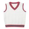 JanJean Kids Boys Girls V Neck Sweater Vest Sleeveless Pullover Kintted Waistcoat Jumper Casual Knitwear School Uniform White 4 view 3