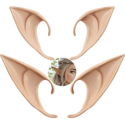 yuntop 2 Pair Cosplay Fairy Pixie Elf Ears Christmas Anime Party Latex Ears Nature Color