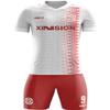 ORKY Custom Soccer Uniform Men Boys Girls Quick Dry Jersey with Short, Personalize Name Number ShirtWhite Red 5XS view 1