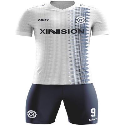 ORKY Custom Soccer Uniform Men Boys Girls Quick Dry Jersey with Short, Personalize Name Number ShirtWhite 5XS