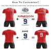 ORKY Custom Soccer Uniform Men Boys Girls Quick Dry Jersey with Short, Personalize Name Number Shirt (Red XS) view 3
