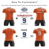 ORKY Custom Soccer Uniform Men Boys Girls Quick Dry Jersey with Short, Personalize Name Number Shirt (Orange 5XL) view 3