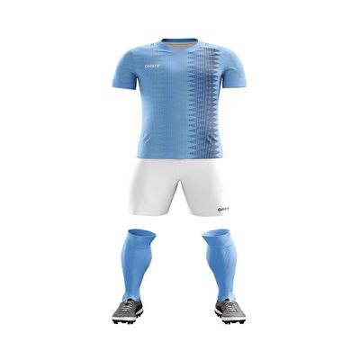 ORKY Custom Soccer Uniform Men Boys Girls Quick Dry Jersey with Short, Personalize Name Number Shirt (Sky Blue XS)