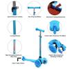 ChromeWheels Scooter for Kids, Deluxe 3 Wheel Scooter for Toddlers 4 Adjustable Height Glider with Kick Scooters, Lean to Steer with LED Flashing Light for Ages 3-6 Girls Boys, Light Blue view 4