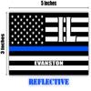 Evanston IL Illinois Cook County Thin Blue Line Stealthy USA Flag - Honoring Law Enforcement Officers Flags - Blue Lives Matter Euro Decal Bumper Sticker Reflective 3M Vinyl 3" x 5" view 2