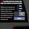 Evanston IL Illinois Cook County Thin Blue Line Stealthy USA Flag - Honoring Law Enforcement Officers Flags - Blue Lives Matter Euro Decal Bumper Sticker Reflective 3M Vinyl 3" x 5" view 3