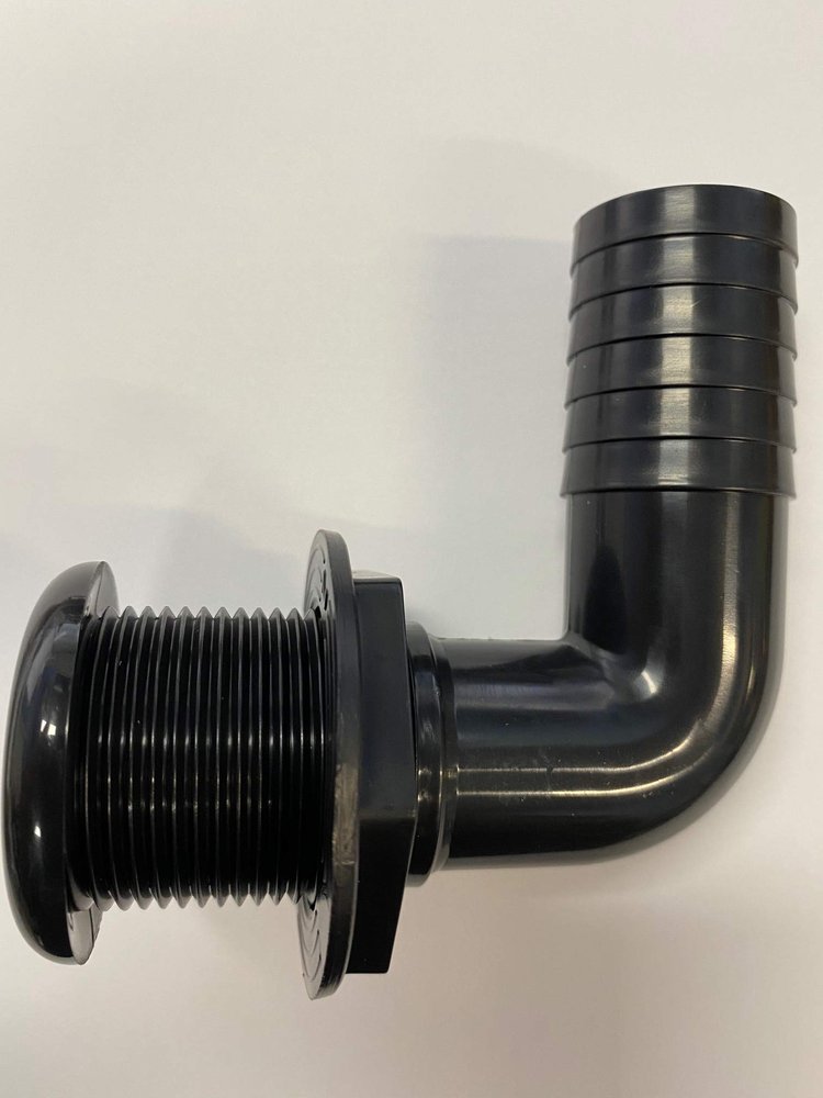 Harvard Marine Boat Marine 1-1/8 inch 90 Degree Black Thru Hull Fitting