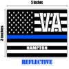 Hampton VA Virginia Hampton County Thin Blue Line Stealthy USA Flag - Honoring Law Enforcement Officers Flags - Blue Lives Matter Euro Decal Bumper Sticker Reflective 3M Vinyl 3" x 5" view 2