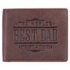 Christian Art Gifts Genuine Leather Wallet for Men and Dads with Scripture from Joshua 1:9 RIFD Blocking Multi-purpose Slots Credit Card Holders Quality Classic Brown Leather Bifold Wallet for Father