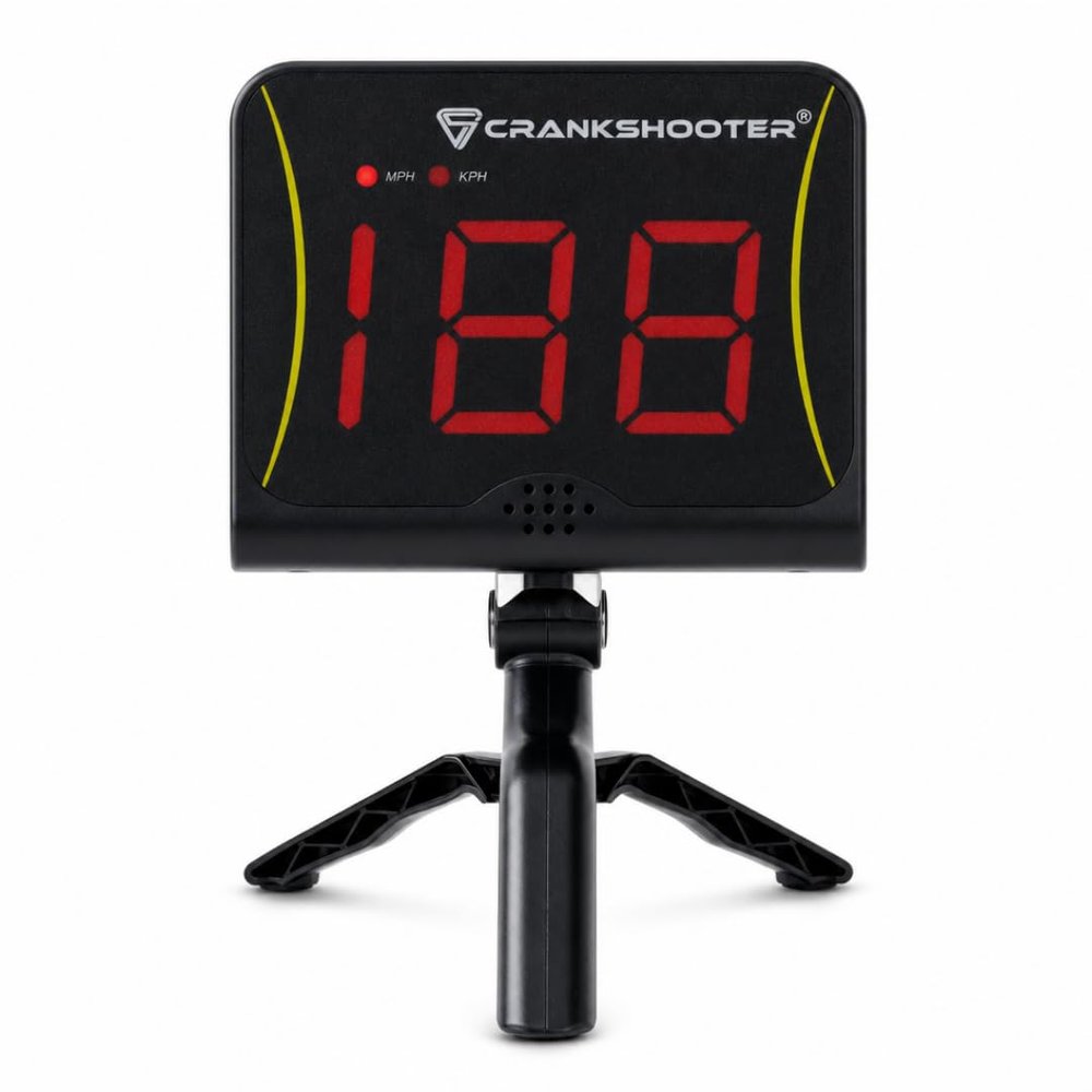 CRANKSHOOTER Radar - Shot Speed Radar with MPH and KPH Measurement - Free Standing Radar for Lacrosse, Baseball, Hockey, Soccer and More