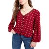 Hippie Rose Juniors' Crochet-Trim Blouse, Wild Berry Tile XL view 1