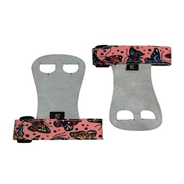 PUSH Athletic Gymnastics Youth Hand Grips (Pink Butterfly, Medium)