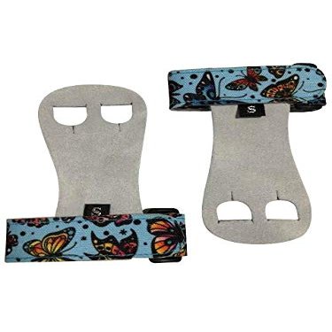 PUSH Athletic Gymnastics Youth Hand Grips (Blue Butterfly, Medium)
