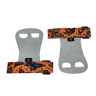 PUSH Athletic Gymnastics Youth Hand Grips (Orange Butterfly, Large)