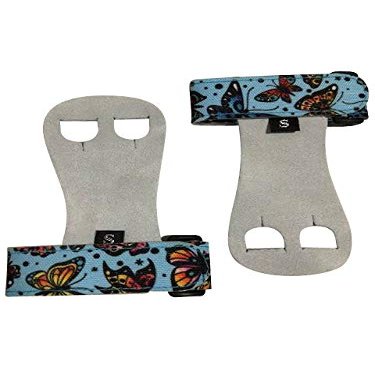 PUSH Athletic Gymnastics Youth Hand Grips (Blue Butterfly, Large)
