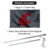 College Flags & Banners Co. Washington State Cougars Grey Flag and Pole Bracket Mount Bundle view 2