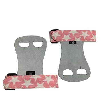 PUSH Athletic Gymnastics Youth Hand Grips (Pink Band with White Stars, Small)
