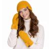 ScarvesMe Women's Winter Warm Fleece Lined Multi Buffalo Check Plaid Knit Mitten Gloves (A Color Beige) view 3