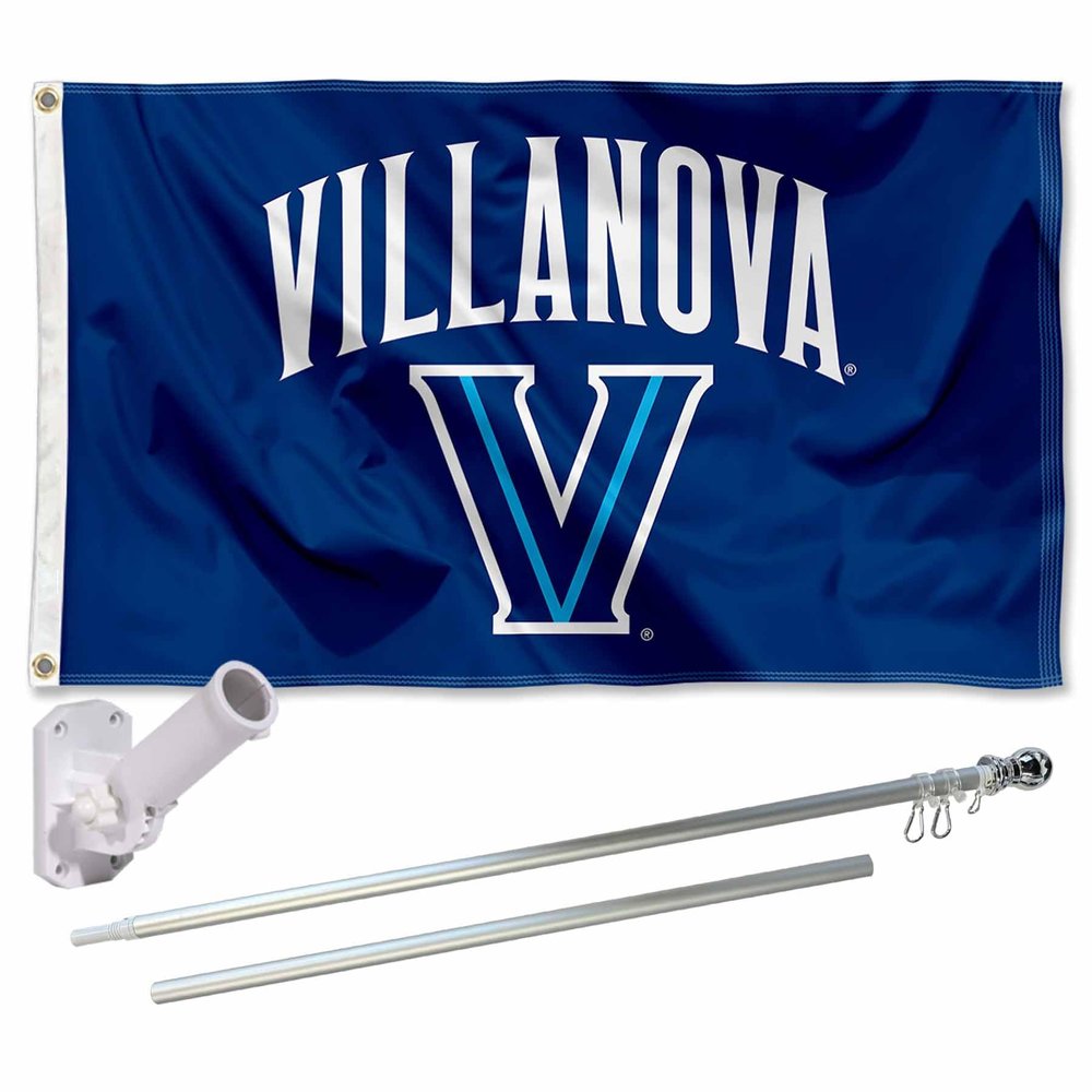 College Flags & Banners Co. Villanova University Flag and Pole Bracket Mount Bundle