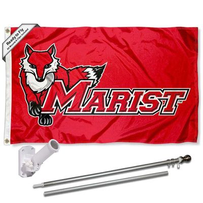 College Flags & Banners Co. Marist Red Foxes Flag and Pole Bracket Mount Bundle