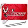 College Flags & Banners Co. Marist Red Foxes Flag and Pole Bracket Mount Bundle view 1