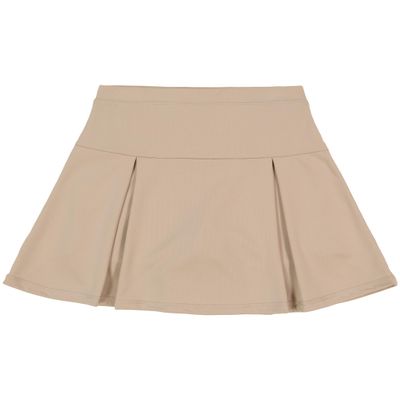 IZOD girls School Uniform Sensory-friendly Pleated Scooter Skirt, Khaki, 4 US