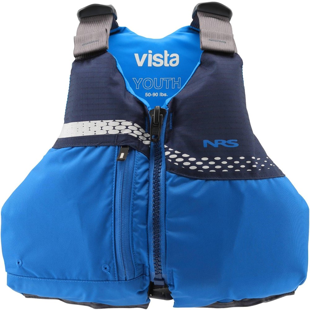 NRS Vista Youth PFD Life Jacket USCG Type III Certified Kids Life Vest, Durable Nylon Construction, Adjustable Fit, Reflective Accents for Kayaking, Boating & Paddle Sports