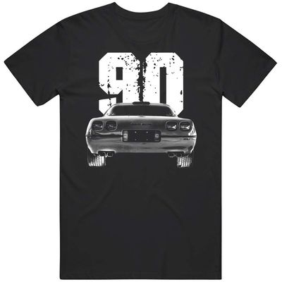 1990 C4 Corvette Zr1 with Model Year Silhouette T Shirt 2XL Black
