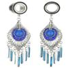 1/2 inch 12mm 316L Surgical Steel Blue Crystals Teardrop Teardrop Dangle Ear Gauges Piercing Flesh Tunnels Plugs Statement Earrings view 1
