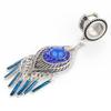 1/2 inch 12mm 316L Surgical Steel Blue Crystals Teardrop Teardrop Dangle Ear Gauges Piercing Flesh Tunnels Plugs Statement Earrings view 4